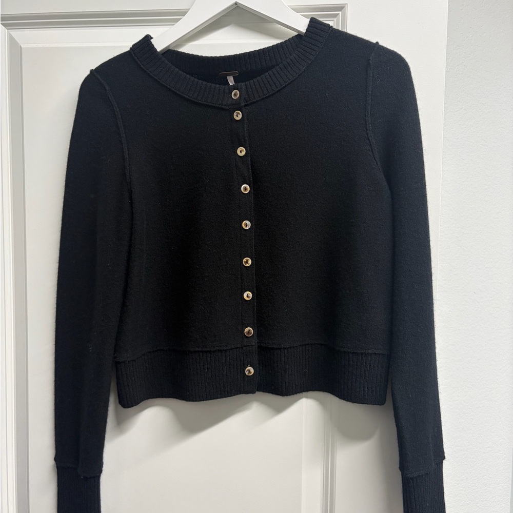 Free People Black Cardigan Sweater